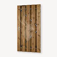 Tuindeur Solide bruin grenen gem. doorkijk | zwart frame