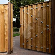 Tuindeur Solide vuren | gem. doorkijk | verzinkt frame