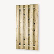 Tuindeur solide vuren | gem. doorkijk | zwart frame