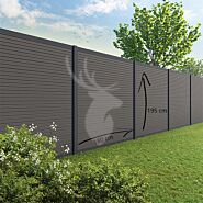 Velufence composiet schutting | Fiberdeck dark grey | triple