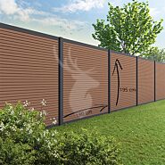 Tuinscherm Velufence | ipé brown triple | aluminium palen