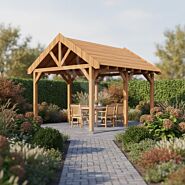 Douglas zadeldak Sallinge XXL1 | douglas blank onbehandeld | 447x444 cm