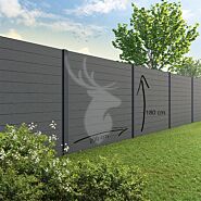 Tuinscherm Velufence | graphite black | aluminium palen