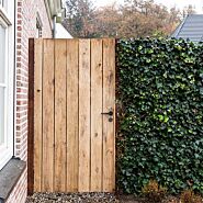 Tuindeur Privacy eiken | geen doorkijk | zwart frame