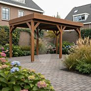 Douglas overkapping IJssel XL2 | douglas bruin geïmpregneerd | 547x305 cm