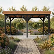 Douglas overkapping IJssel XL2 | zwart douglas | 547x305 cm