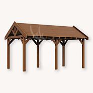 Overkapping zadeldak Sallinge XL2 | douglas bruin geïmpregneerd | 547x344 cm