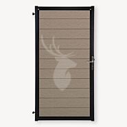 Tuindeur composiet Velufence | tropical brown | zwart aluminium