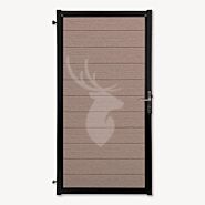 Tuindeur composiet Velufence | wengé brown | zwart aluminium