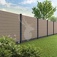 Tuinscherm Velufence | wengé brown | betonpalen