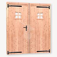 Tuinhuis deur dubbel | 1-ruits