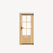 Douglas deur | groot raam | zwart beslag