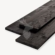 Douglas plank | ruw | zwart | 2x20 cm