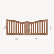 Dubbele tuinpoort hardhout - Toog buitenzijde