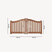 Dubbele tuinpoort hardhout - Toog midden