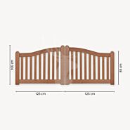 Dubbele tuinpoort hardhout - Toog midden