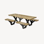 Picknicktafel met open instap | stalen frame