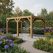 Douglas overkapping Vecht XL1 | douglas groen geïmpregneerd | 457x350 cm