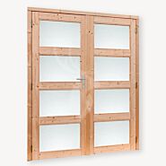 Tuinhuis dubbele deur melkglas