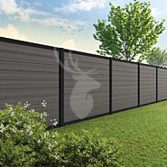 Velufence composiet schutting | Fiberdeck dark grey | zwart aluminium