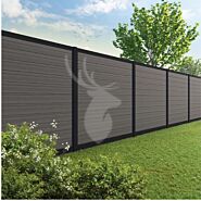 Velufence composiet schutting | Fiberdeck dark grey | zwart aluminium