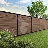Velufence composiet schutting | ipé brown |zwart aluminium