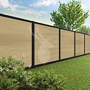 Velufence composiet schutting | Fiberdeck modern | zwart aluminium