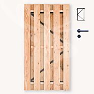 Tuindeur Solide douglas | gem. doorkijk | zwart frame