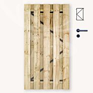 Tuindeur solide grenen | gem. doorkijk | zwart frame
