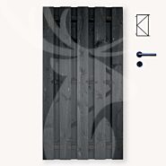 Tuindeur solide zwart grenen gem. doorkijk | zwart frame