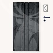 Tuindeur solide zwart grenen geen doorkijk | zwart frame