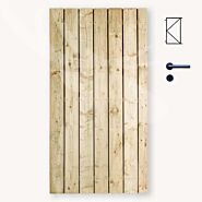 Tuindeur solide vuren | geen doorkijk | zwart frame
