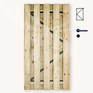 Tuindeur solide vuren | gem. doorkijk | zwart frame
