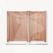 Dichte poort | Dubbele deuren | 125 cm | 100 cm
