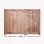 Dichte poort | Dubbele deuren | 150 cm | 100 cm