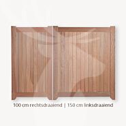 Dichte poort | Dubbele deuren | 100 cm | 150 cm