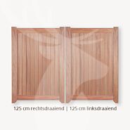 Dichte poort | Dubbele deuren | 125 cm | 125 cm