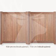Dichte poort | Dubbele deuren | 150 cm | 150 cm