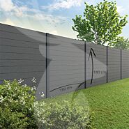Tuinscherm Velufence | graphite black | aluminium palen