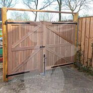 Dichte poort | Dubbele deuren | 125 cm | 150 cm