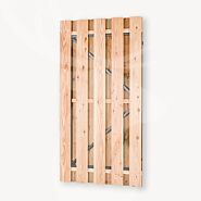 Tuindeur Solide douglas | gem. doorkijk | zwart frame