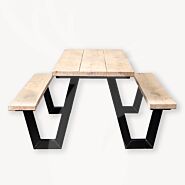 Eiken picknicktafel | w-frame | zwart