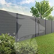 Tuinscherm Velufence | graphite black | aluminium palen