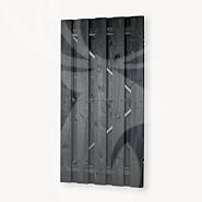 Tuindeur solide zwart grenen gem. doorkijk | zwart frame