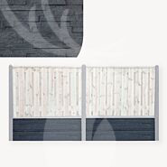 Onderplaat schutting | leisteenmotief antraciet | 36 cm