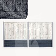 Onderplaat schutting | romeinsmotief antraciet | 26 cm