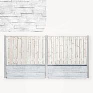 Onderplaat schutting | leisteenmotief grijs | 36 cm