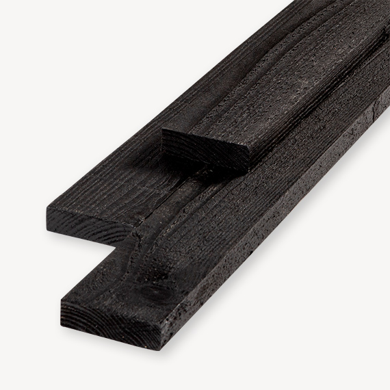 Douglas lat | ruw | zwart | 2x7 cm