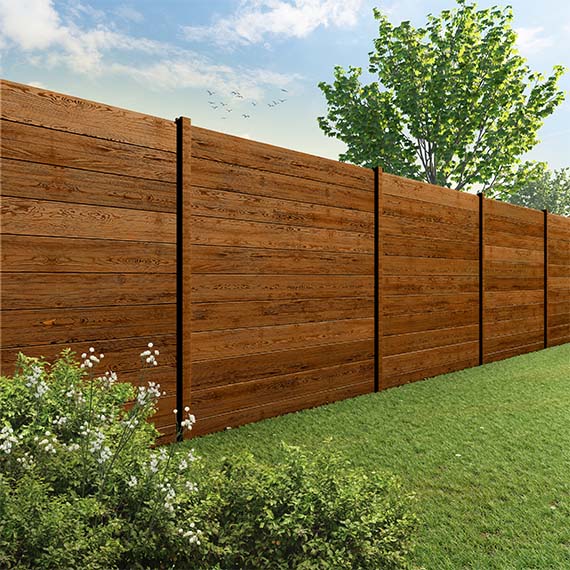 Tuinscherm Velufence | douglas bruin geïmp. | houten palen