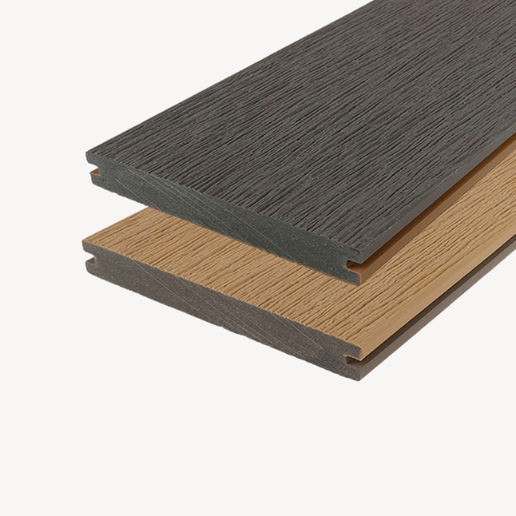 Fiberdeck vlonderplank Vintage | Lunar Grey/Cedar | 21 cm 